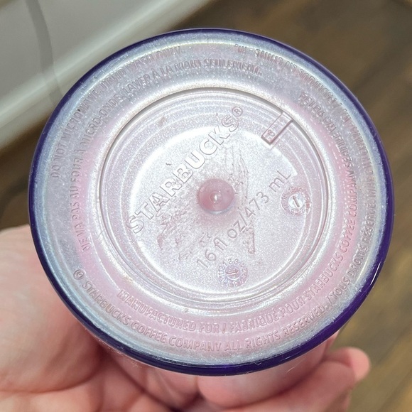 Starbucks 2018 Holiday Travel Cup Tumbler 16 oz Sparkle Glitter Pink Foil RARE - Picture 3 of 5